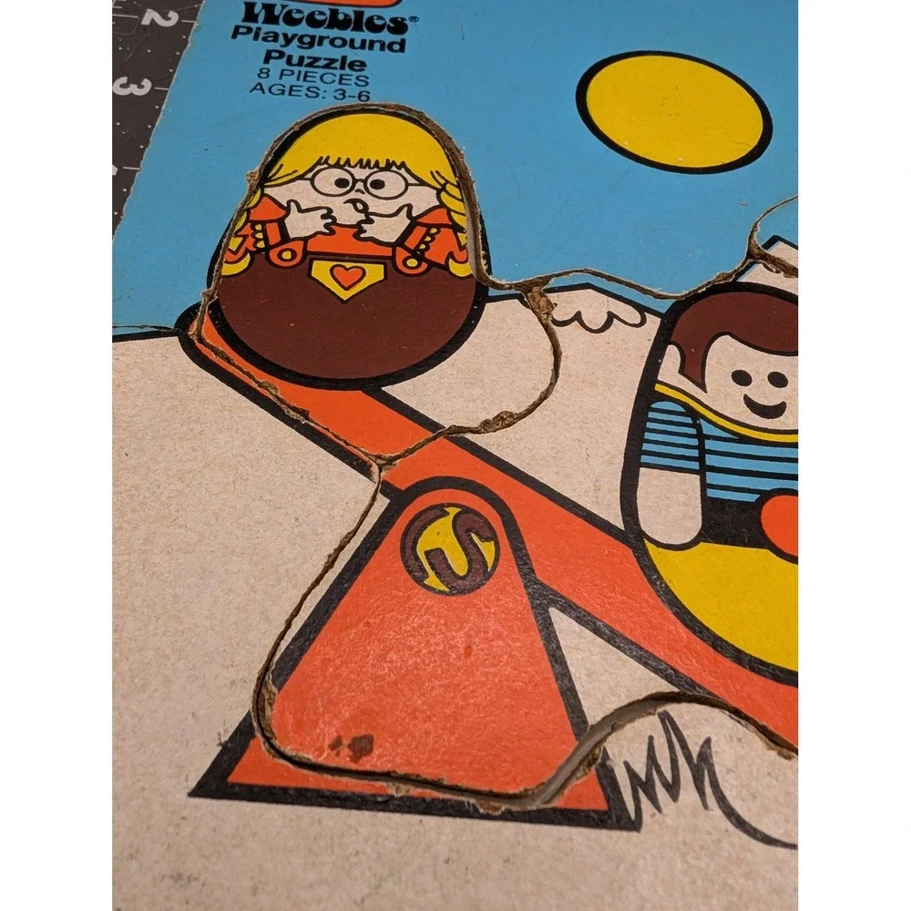 Romper Room Weebles Cork Wood Puzzle Playground 1977‎ Hasbro 418-11